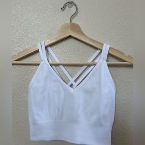 White -Aerie Strappy Sports Bra